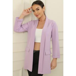 By Saygı Shawl Collar Lycra Long Jacket