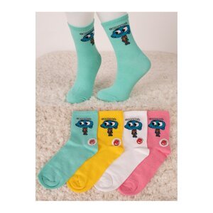 armonika Women's Scented Character Patterned Ankle Socks 4-Pack