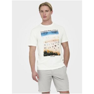 Men's cream T-shirt ONLY & SONS Kolton - Men