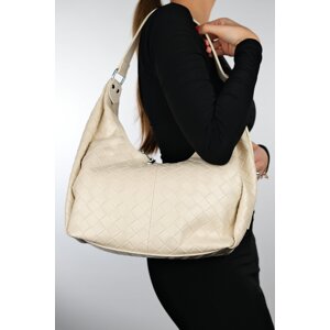 LuviShoes LAY Women's Cream Shoulder Bag