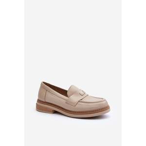 Women's leather loafers Zazoo, beige