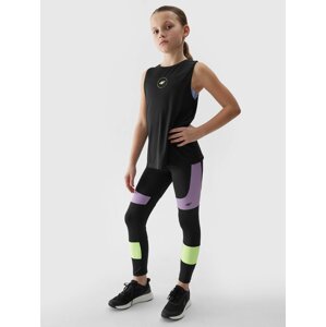 Girls' Sports Quick-Drying Leggings 4F - Black