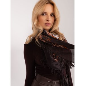 Black silk scarf with oriental patterns