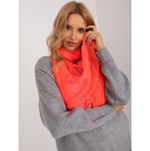 Fluo pink women's scarf with appliqués