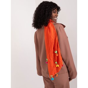 Orange scarf with appliqués