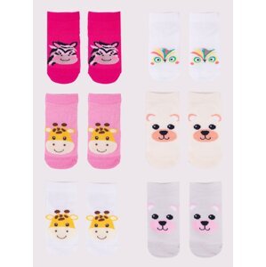 Yoclub Kids's Ankle Thin Socks Pattern Colours 6-Pack P2