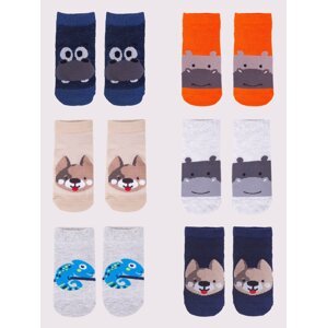 Yoclub Kids's Ankle Thin Socks Pattern Colours 6-Pack P1