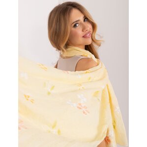 Light yellow women's scarf with embroidery