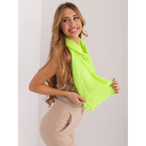 Fluo yellow long scarf with appliqués