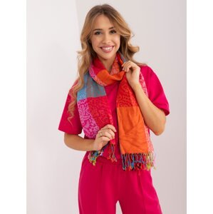 Women's scarf with colorful fringes