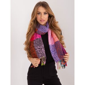 Women's colorful scarf with fringes