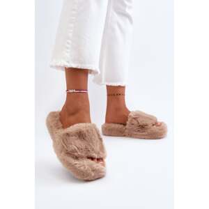 Women's beige fur slippers Stepia