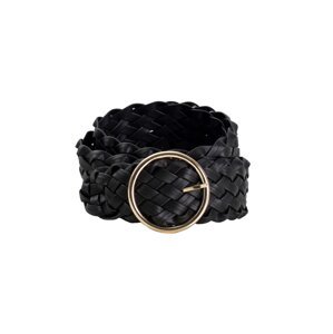 Black braided belt made of eco-leather OCH BELLA