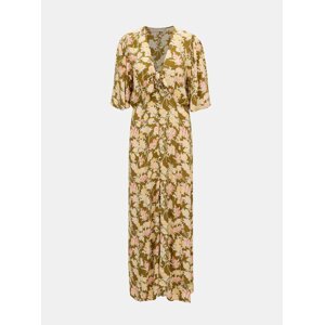 Khaki Floral Maxi Dress Pieces Polly - Women's