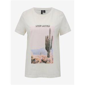 White T-shirt with VERO MODA Desert print