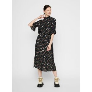 Dark Blue Floral Midi Skirt Pieces Skylar - Women