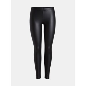 Black Leatherette Leggings Pieces Shiny