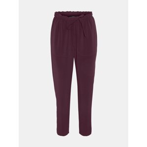 Burgundy shortened trousers VERO MODA