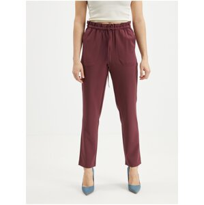 Burgundy shortened trousers VERO MODA