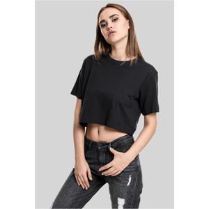 Women's short oversized T-shirt in black color