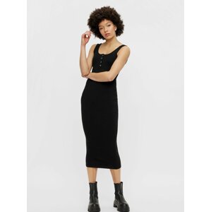 Black Sheath Midi Dress Pieces Kitte