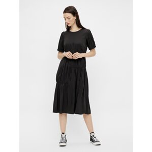 Black Midi Dress Pieces Giana - Women