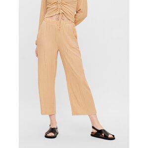 Beige Cropped Loose Trousers Pieces Lara - Women