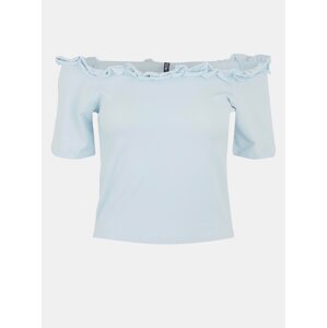 Light Blue Off-the-Shoulder Crop Top Pieces Leah - Women's