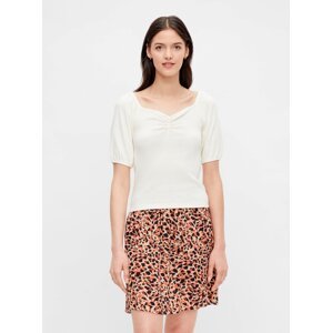 Cream patterned blouse Pieces Lucy - Women