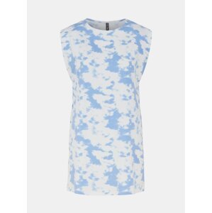 Blue and White Patterned Long T-Shirt Pieces Tabbi - Women