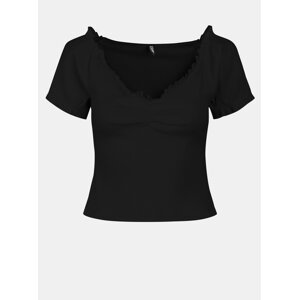 Black Crop Top Pieces Tegan - Women