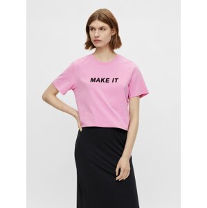 Pink T-shirt with Pieces Niru - Women