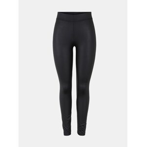 Black Shiny Leatherette Leggings Pieces Shiny - Women