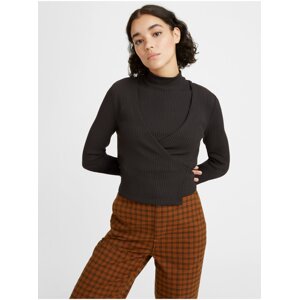 Levi's Black women's ribbed wrap sweater/top 2in1 Levi's - Women's®