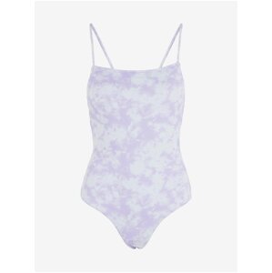 Purple and White Patterned One-Piece Swimsuit Pieces Vilma - Women