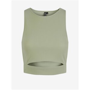 Light Green Crop Top with Slit Pieces Sara - Women