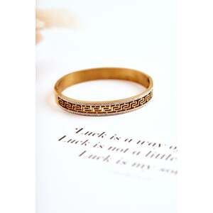 Women's steel bracelet with clasp with cubic zircons of gold