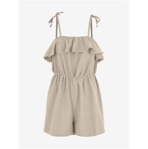 Beige Short Jumpsuit with Straps Pieces Sunna - Women