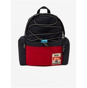 Red-Black Men's Backpack with Faux Fur Diesel - Men's