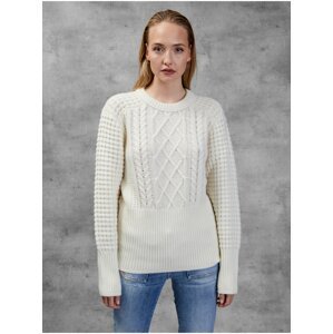 White Women's Wool Sweater with Braids Diesel - Women