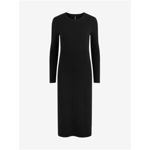 Black Ribbed Sweater Mididress Pieces Kylie - Women