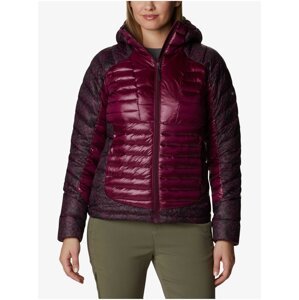 Purple Women's Patterned Quilted Columbia Hooded Winter Jacket - Women's