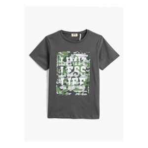 Koton Anthracite Boys' Printed T-shirt 3skb10029tk