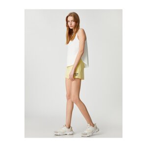 Koton Mini Sports Shorts with Embroidery Detail Tie Waist.