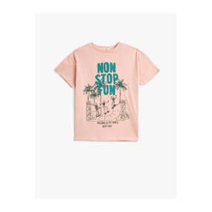 Koton T-Shirt Short Sleeve Crew Neck Printed Cotton