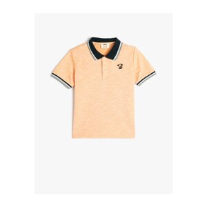 Koton Polo T-Shirt Short Sleeve Buttoned Embroidered Detail Cotton