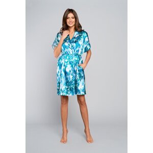 Pacific bathrobe with short sleeves - floral print