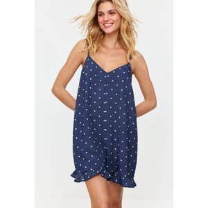 Trendyol Navy Blue Heart and Polka Dot Woven Jumpsuit