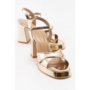 LuviShoes LELLO Women's Gold Heeled Shoes