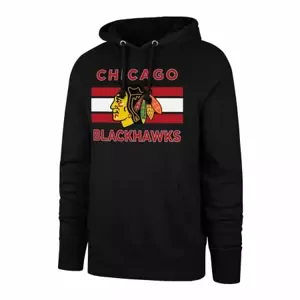 Men's Sweatshirt 47 Brand NHL Chicago Blackhawks BURNSIDE Pullover Hood